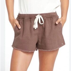 NWT-Volcom women's Shorts Brown elastic waist sz M